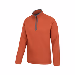 Mountain Warehouse Mens Beta Contrast Zip Top - XXL, Rust