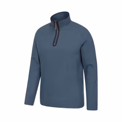 Mountain Warehouse Mens Beta Contrast Zip Top - XL, Light Blue