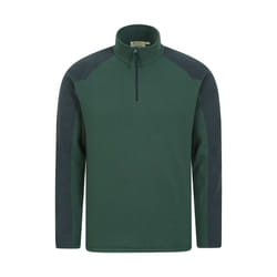 Mountain Warehouse Mens Ashbourne II Half Zip Fleece Top - XXS, Khaki Green