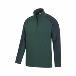 Mountain Warehouse Mens Ashbourne II Half Zip Fleece Top - 3XL, Khaki Green