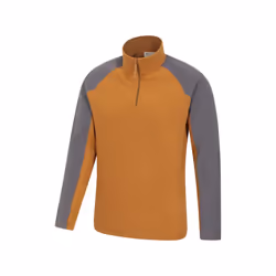 Mountain Warehouse Mens Ashbourne II Half Zip Fleece Top - XXS, Mustard