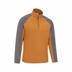 Mountain Warehouse Mens Ashbourne II Half Zip Fleece Top - XXS, Mustard