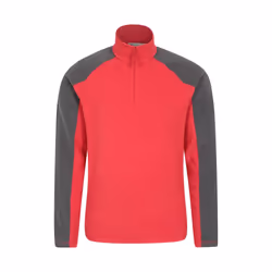 Mountain Warehouse Mens Ashbourne II Half Zip Fleece Top - XXS, Dark Red