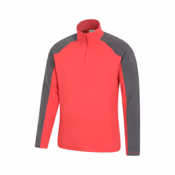Mountain Warehouse Mens Ashbourne II Half Zip Fleece Top - XXS, Dark Red