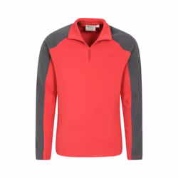 Mountain Warehouse Mens Ashbourne II Half Zip Fleece Top - XXS, Dark Red