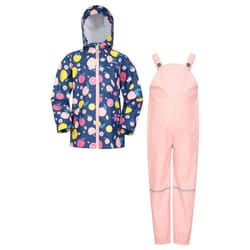 Mountain Warehouse Childrens/Kids Raindrop Waterproof Jacket And Trousers Set Set - 7-8 Years, Pink/Blue