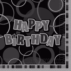 Unique Party Paper Glitz Happy Birthday Napkins (Pack of 16)