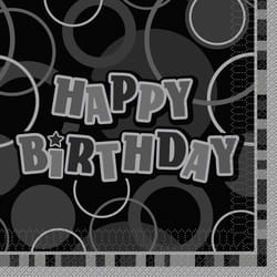 Unique Party Paper Glitz Happy Birthday Napkins (Pack of 16)