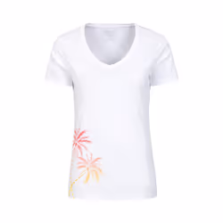 Mountain Warehouse Womens/Ladies Palm Tree V Neck T-Shirt - 6 UK, White