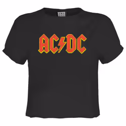 Amplified Womens/Ladies AC/DC Logo Crop Top - S, Charcoal