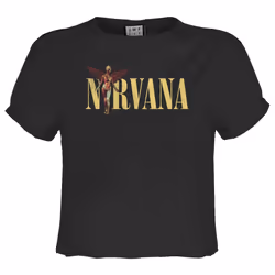 Amplified Womens/Ladies In Utero Nirvana Crop Top - S, Charcoal