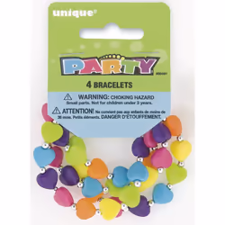Unique Party Heart Bracelet (Pack of 4)