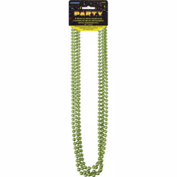 Unique Party Beaded Metallic Necklace (Pack of 4) - One Size, Lime Green