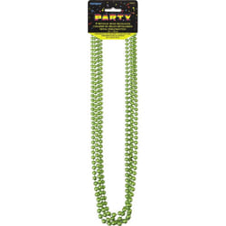 Unique Party Beaded Metallic Necklace (Pack of 4) - One Size, Lime Green