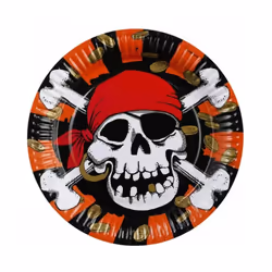 Amscan Paper Jolly Roger Plate (Pack of 8)