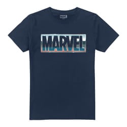 Marvel Mens Blue Steel T-Shirt - L, Navy