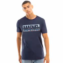 Marvel Mens Blue Steel T-Shirt - S, Navy
