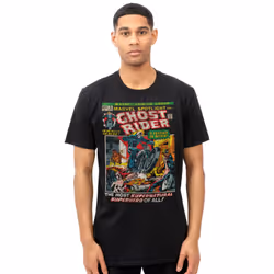 Marvel Mens Ghost Rider Is Born T-Shirt - L, Black
