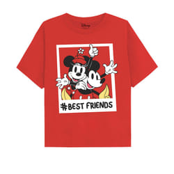 Disney Girls Bestfriends Mickey & Minnie Mouse T-Shirt - 7-8 Years, Red