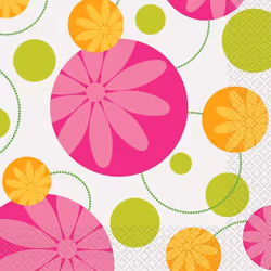 Unique Party Summer Paper Flower Napkins (Pack of 16)