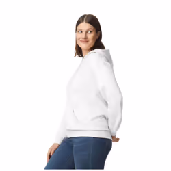 Gildan Unisex Adult Softstyle Plain Fleece Midweight Hoodie - S, White