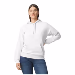 Gildan Unisex Adult Softstyle Plain Fleece Midweight Hoodie - L, White