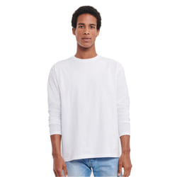 Russell Mens Plain Classic Long-Sleeved T-Shirt - XL, White