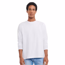 Russell Mens Plain Classic Long-Sleeved T-Shirt - XXL, White