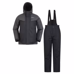 Mountain Warehouse Mens Ski Jacket & Trousers - XL, Black