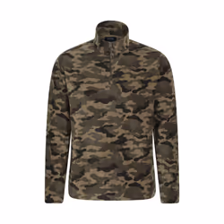 Mountain Warehouse Mens Camber II Camo Half Zip Fleece Top - XXL, Green