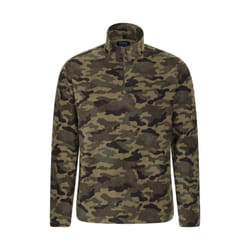 Mountain Warehouse Mens Camber II Camo Half Zip Fleece Top - XXL, Green