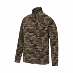 Mountain Warehouse Mens Camber II Camo Half Zip Fleece Top - XXL, Green