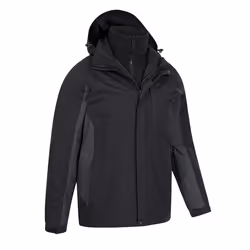 Mountain Warehouse Mens Thunderstorm 3 in 1 Waterproof Jacket - XXL, Grey