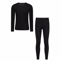 Mountain Warehouse Mens Merino Wool Thermal Base Layers Set - XL R, Black