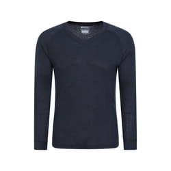 Mountain Warehouse Mens Talus V Neck Thermal Top - XS, Navy