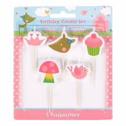 Amscan Woodland Princess Pick Candles (Pack of 5)