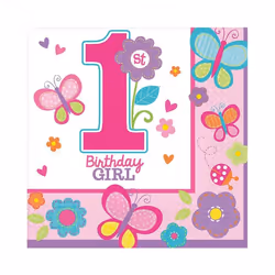 Amscan 1st Birthday Disposable Napkins (Pack of 16)