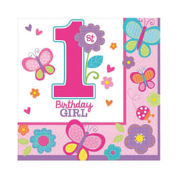 Amscan 1st Birthday Disposable Napkins (Pack of 16)