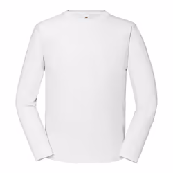 Fruit of the Loom Mens Iconic 195 Premium Ringspun Cotton Long-Sleeved T-Shirt - L, White