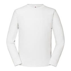 Fruit of the Loom Mens Iconic 195 Premium Ringspun Cotton Long-Sleeved T-Shirt - L, White