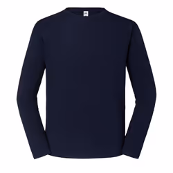 Fruit of the Loom Mens Iconic 195 Premium Ringspun Cotton Long-Sleeved T-Shirt - M, Deep Navy