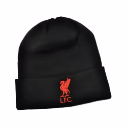 Liverpool FC Unisex Adult Bronx Liver Bird Knitted Turned Up Cuff Beanie - One Size, Black/Red