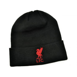 Liverpool FC Unisex Adult Bronx Liver Bird Knitted Turned Up Cuff Beanie - One Size, Black/Red