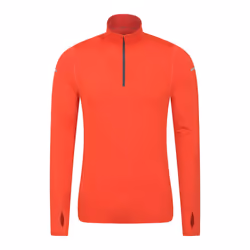 Mountain Warehouse Mens Vault Recycled Half Zip Long-Sleeved Top - XXS, Orange