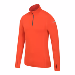 Mountain Warehouse Mens Vault Recycled Half Zip Long-Sleeved Top - XXS, Orange