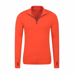 Mountain Warehouse Mens Vault Recycled Half Zip Long-Sleeved Top - XXS, Orange