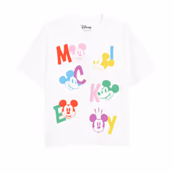 Disney Girls Mickey Mouse Letter T-Shirt - 5-6 Years, White