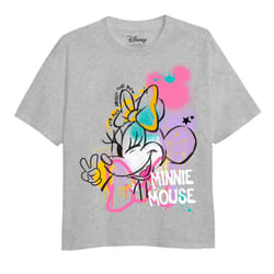 Disney Girls Minnie Mouse Spray Stencil T-Shirt - 12-13 Years, Grey Heather