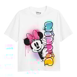 Disney Girls Minnie Mouse Rainbow Fade T-Shirt - 7-8 Years, White