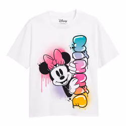 Disney Girls Minnie Mouse Rainbow Fade T-Shirt - 12-13 Years, White